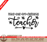 Peace, Love, Joy Christmas Teacher SVG SVG