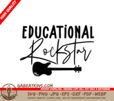 Educational Rockstar Guitar SVG - Teacher Design SVG