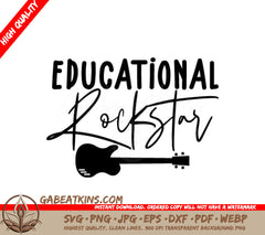 Educational Rockstar Guitar SVG - Teacher Design SVG