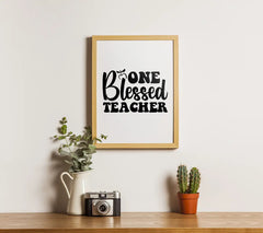 One Blessed Teacher SVG - Typography Design SVG