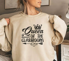 Queen of the Classroom SVG with Crown & Arrow - Teacher Design SVG