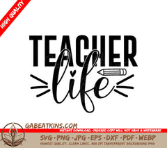 Teacher Life Pencil Design SVG SVG