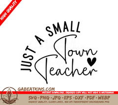 Small Town Teacher SVG Design SVG