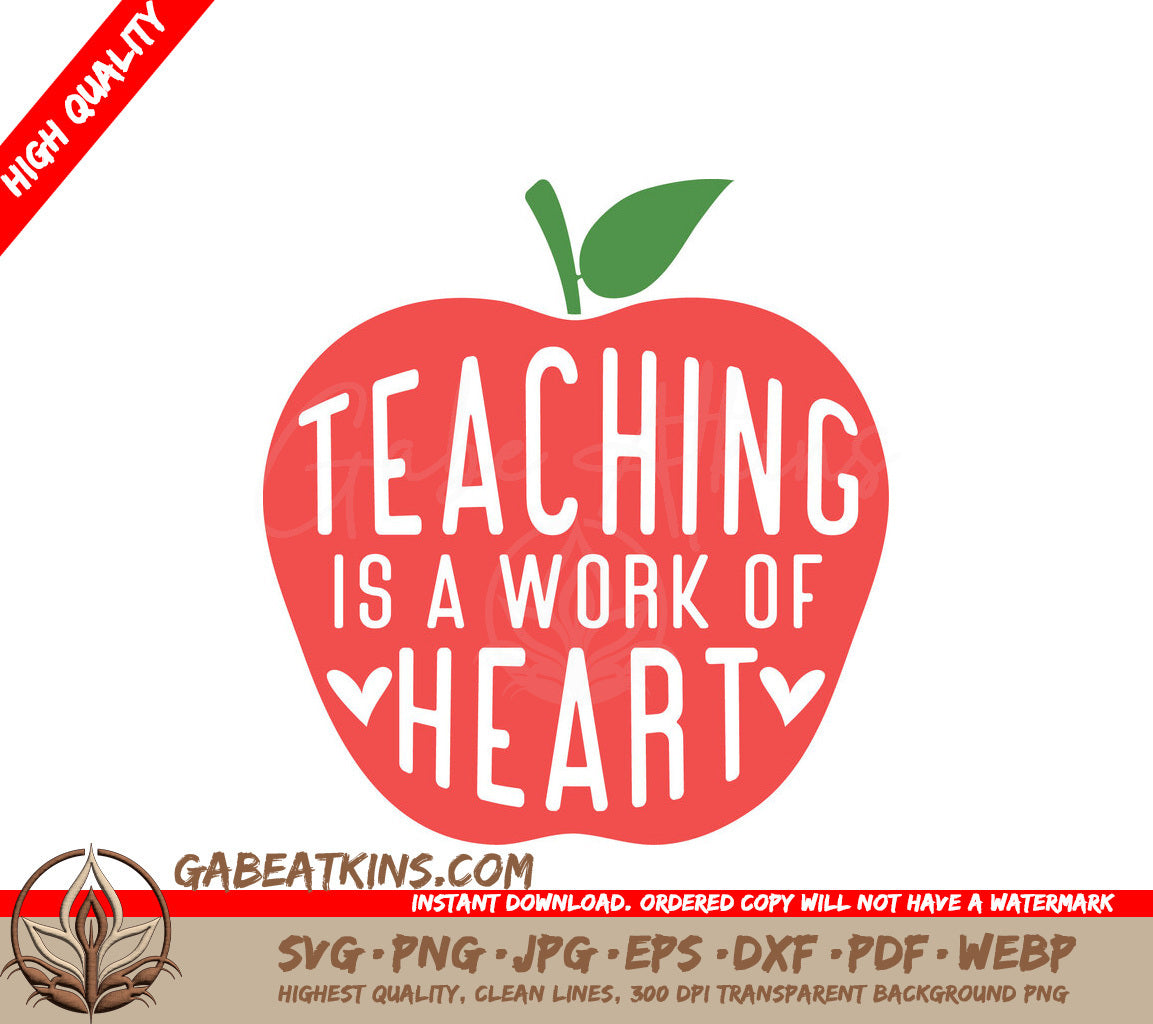Teacher Heart SVG Design SVG