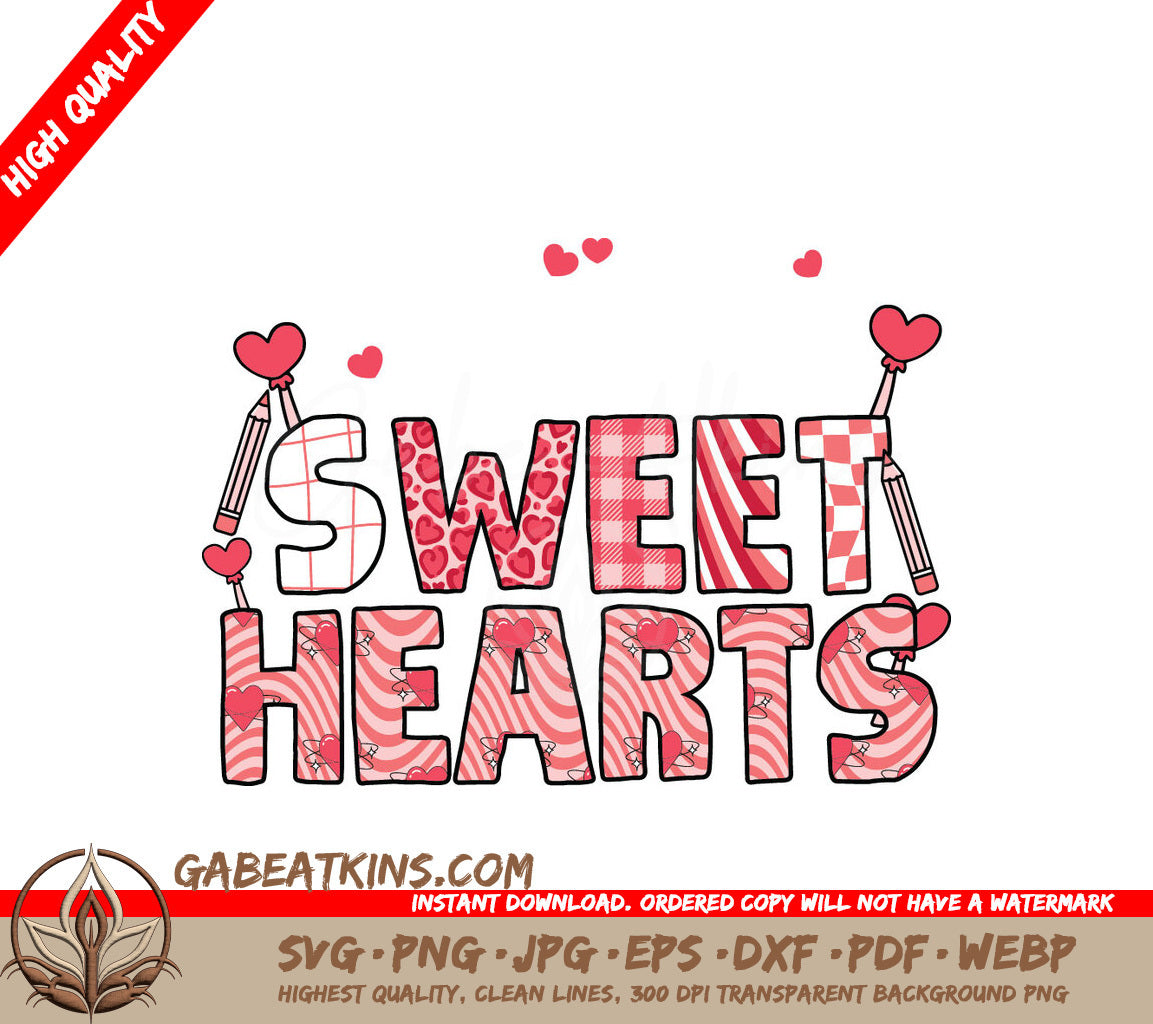 Sweet Hearts Teacher Valentine SVG SVG
