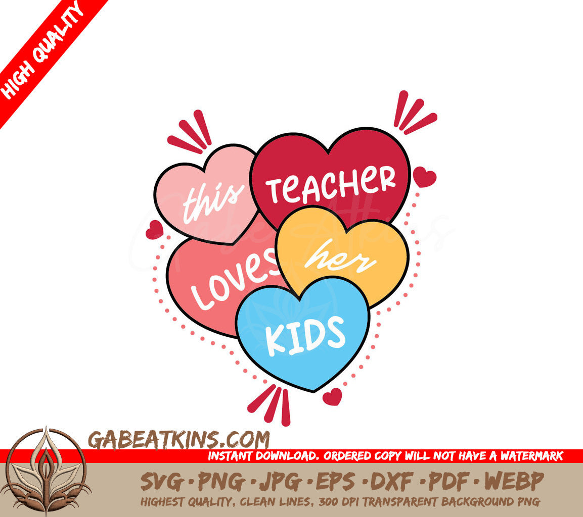 Teacher Love Hearts SVG SVG