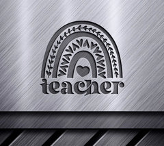 Pink Teacher Rainbow Heart SVG SVG