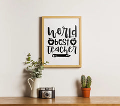 Worlds Best Teacher SVG with Apple & Pencil SVG