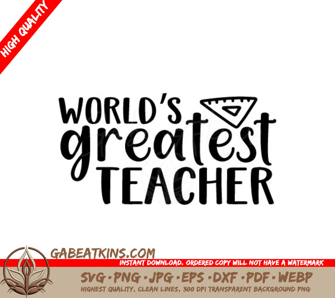Worlds Greatest Teacher SVG - Design SVG