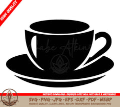 Teacup Simplicity: Digital Design File (SVG, PNG, JPG, AI, PDF, DXF, EPS, WebP)
