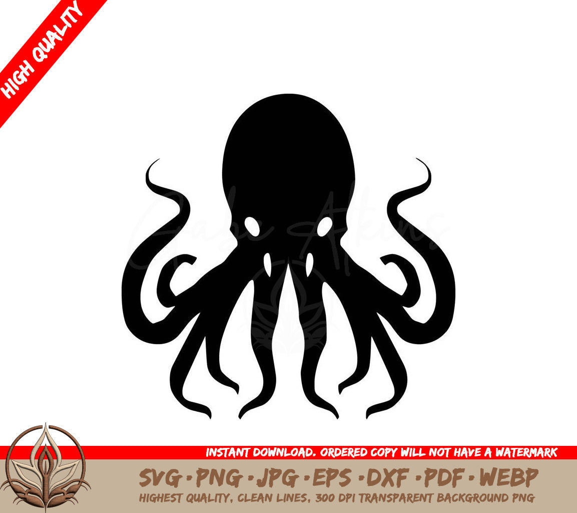 Tentacled Terror - Digital Design File (SVG, PNG, JPG, AI, PDF, DXF, EPS, WebP)