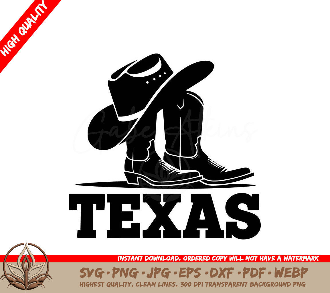 Texas Cowboy Gear Digital Design File for Cutting Machines More (SVG, PNG, JPG, AI, PDF, DXF, EPS, WebP)