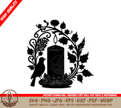 Thanksgiving Candle Digital Design Files (SVG, PNG, JPG, AI, PDF, DXF, EPS, WebP)