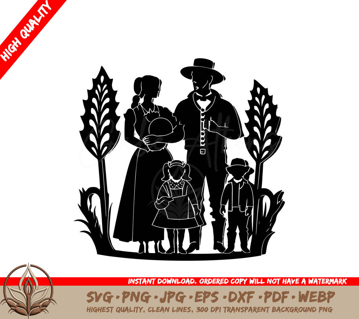 Thanksgiving Family Digital Design - SVG, PNG, JPG, AI, PDF, DXF, EPS WebP File Formats