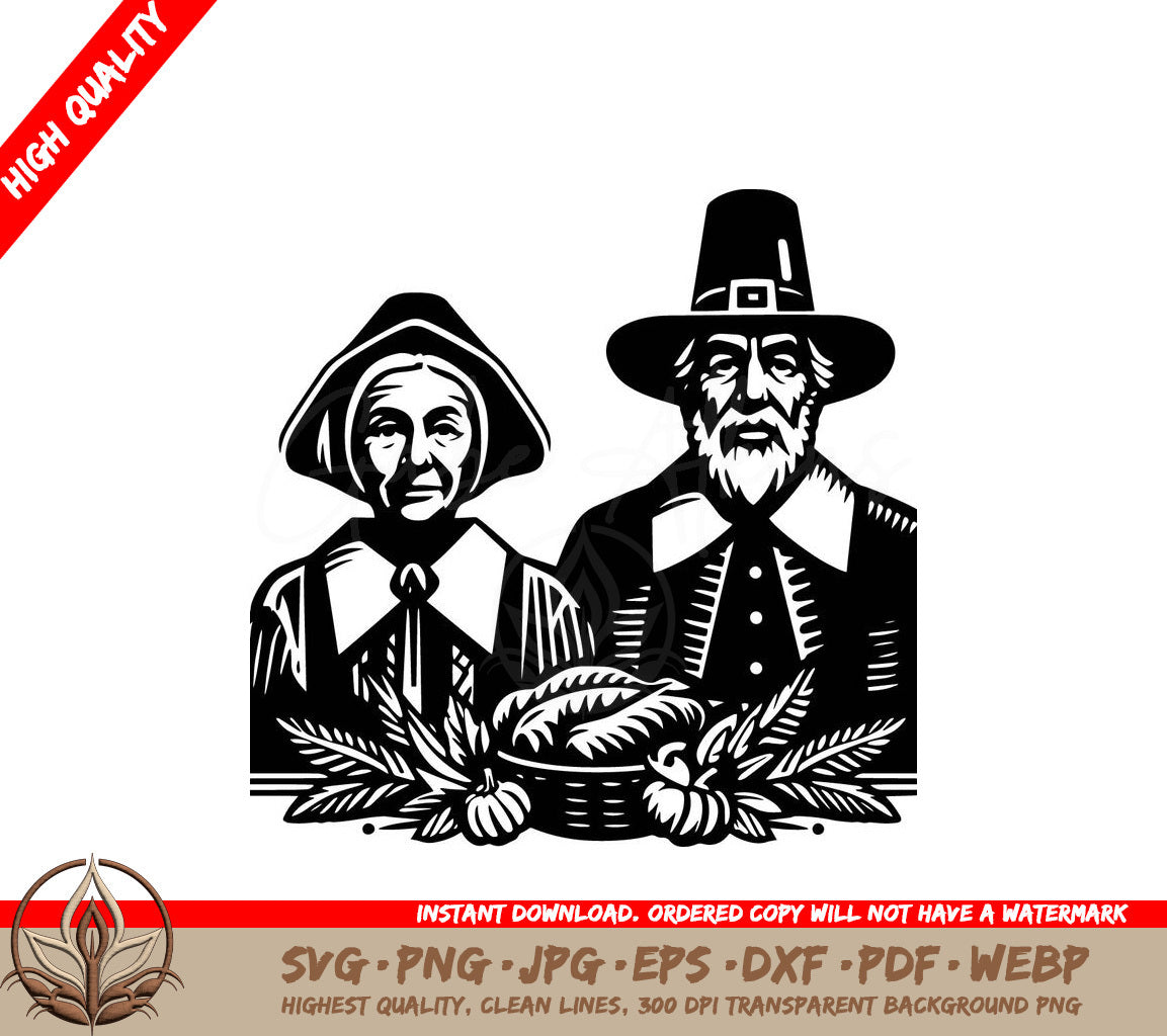 Thanksgiving Portrait - Digital Download in Multiple File Formats (SVG, PNG, JPG, AI, PDF, DXF, EPS, WebP)