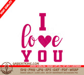 Pink I Love You Heart SVG SVG