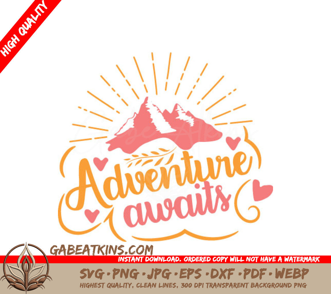 Adventure Awaits Mountain SVG SVG