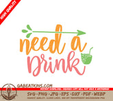 Coconut Drink SVG Arrow SVG