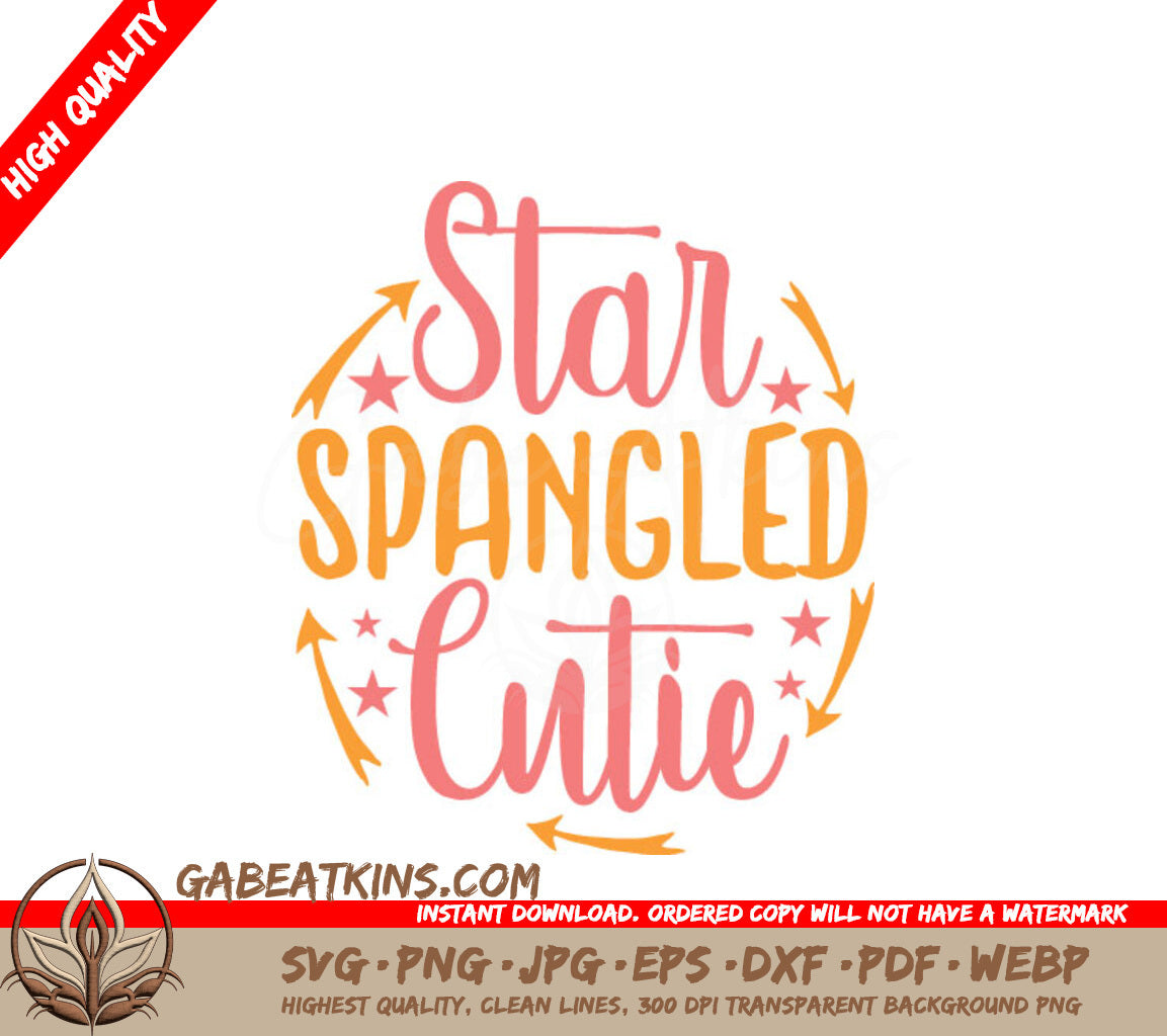 Star Spangled Cutie Pink Orange SVG SVG