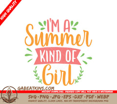 Summer Girl SVG Design SVG