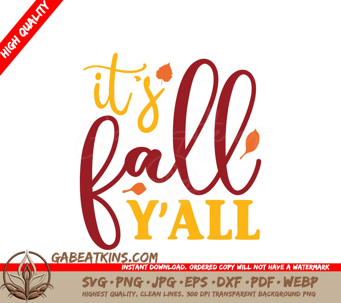 Fall Yall Red & Yellow SVG SVG
