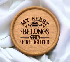 Firefighter Heart SVG Design SVG