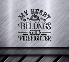 Firefighter Heart SVG Design SVG
