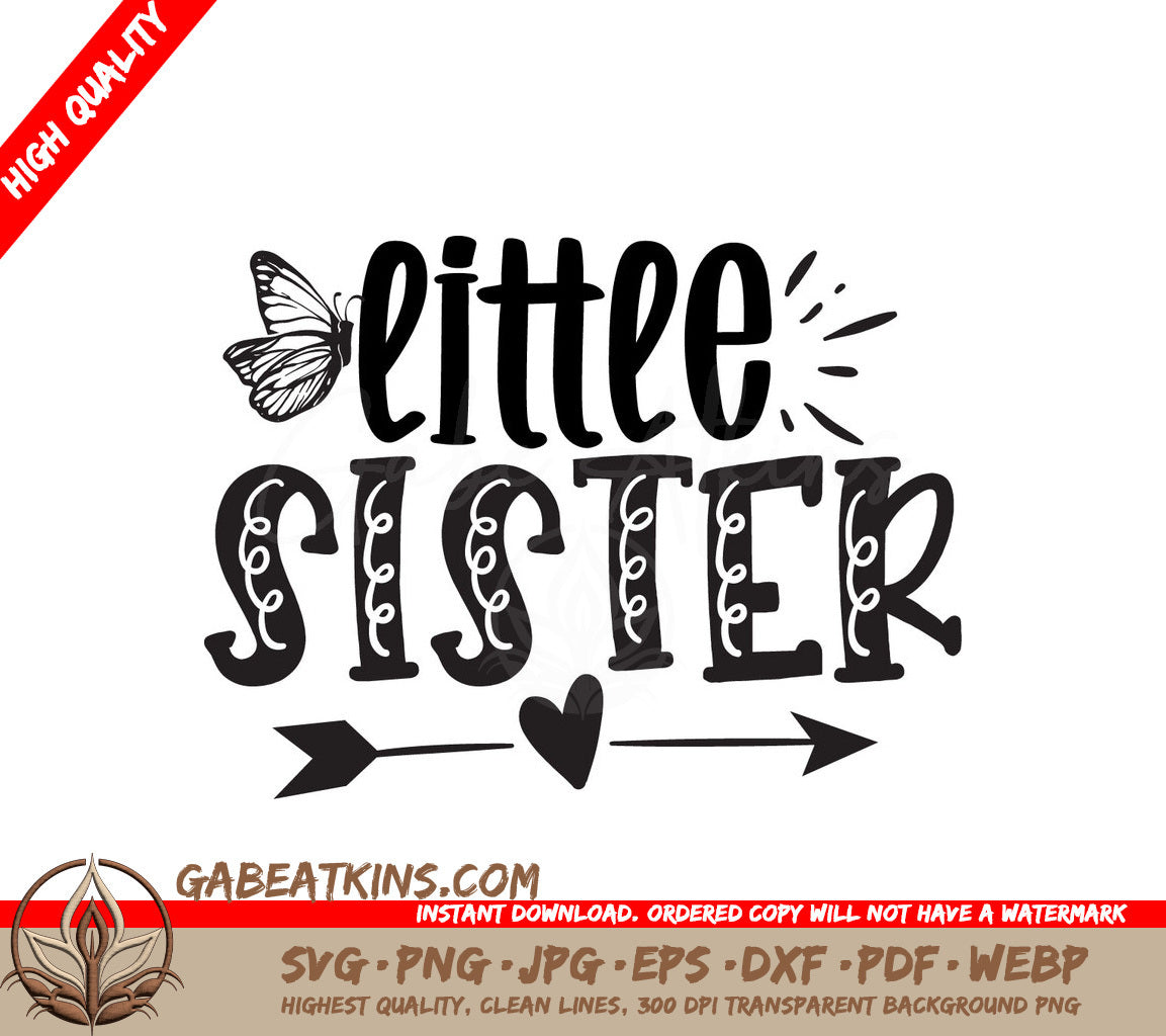 Little Sister Butterfly Arrow SVG SVG