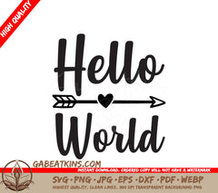 Hello World Arrow Heart SVG SVG