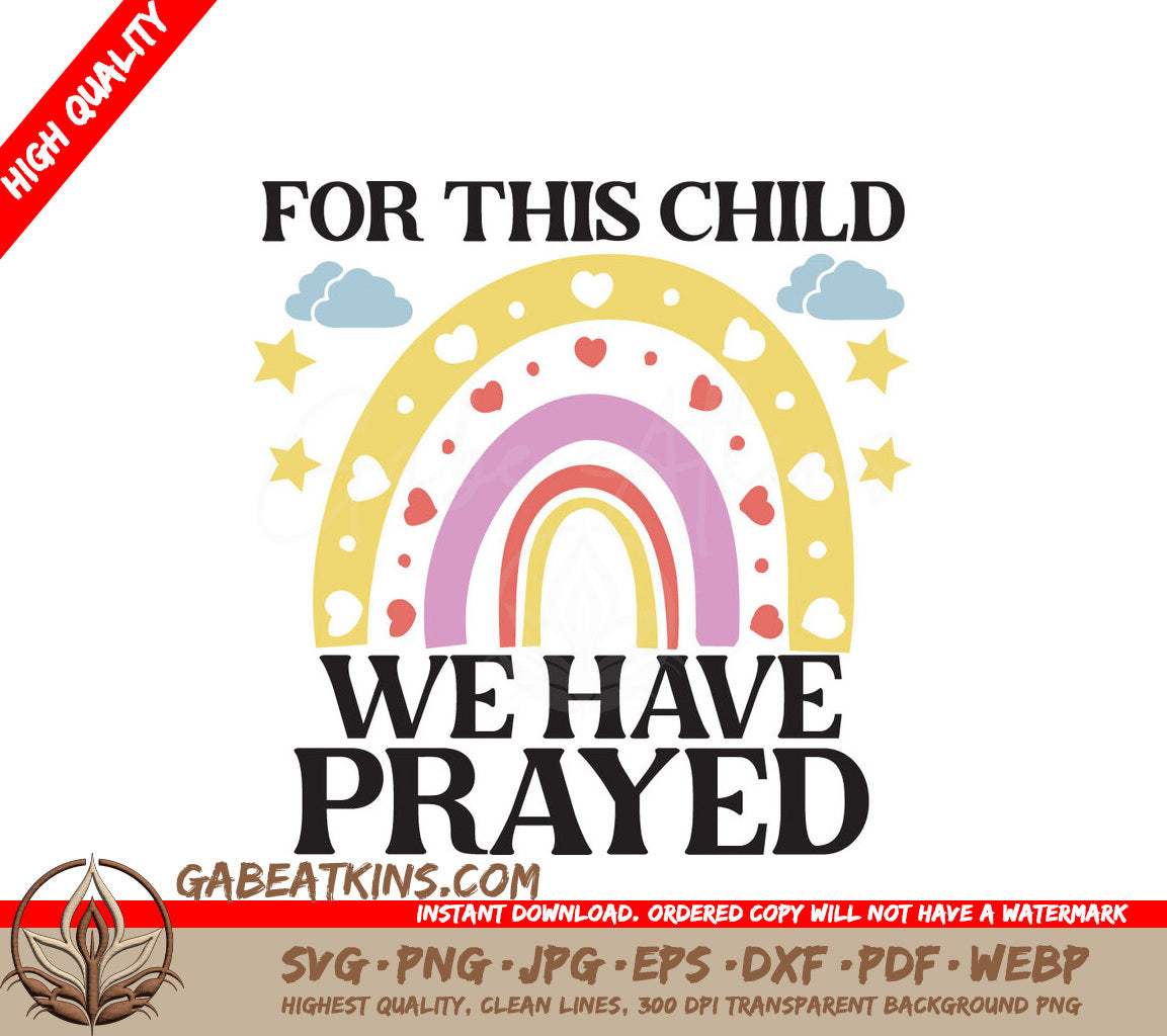 Rainbow Prayer Baby Shower SVG SVG