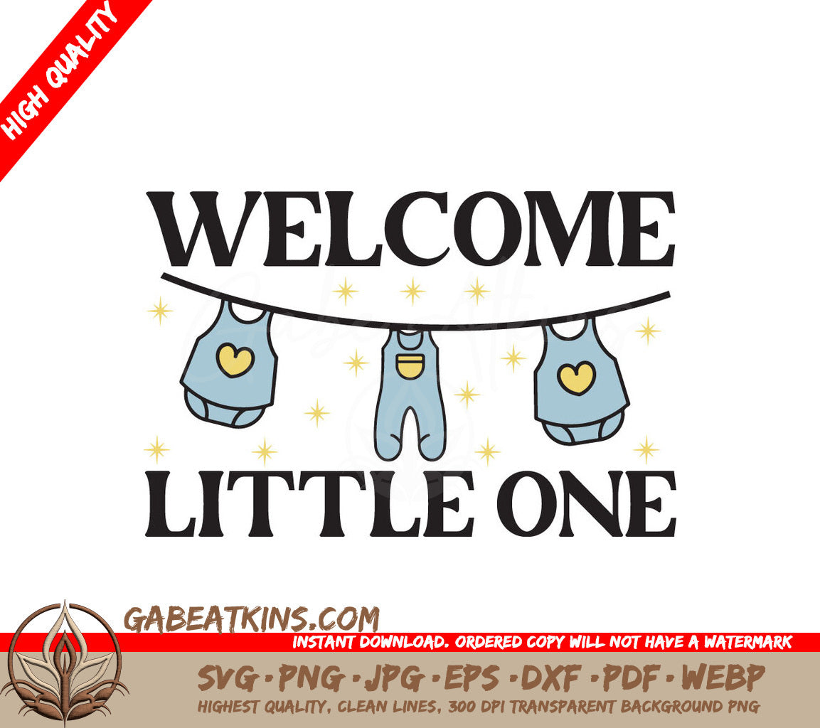 Welcome Little One SVG Clothesline SVG