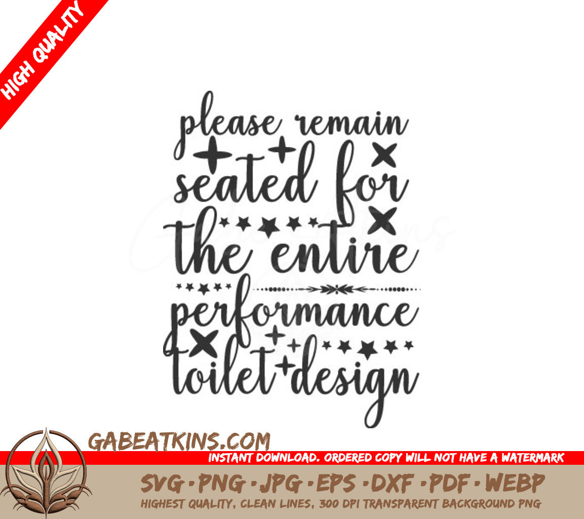 Toilet Performance Seated SVG Design SVG