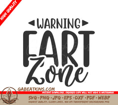 Warning Fart Zone SVG SVG