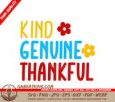 Kind Genuine Thankful SVG Design SVG