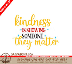 Kindness Matters SVG Poster SVG