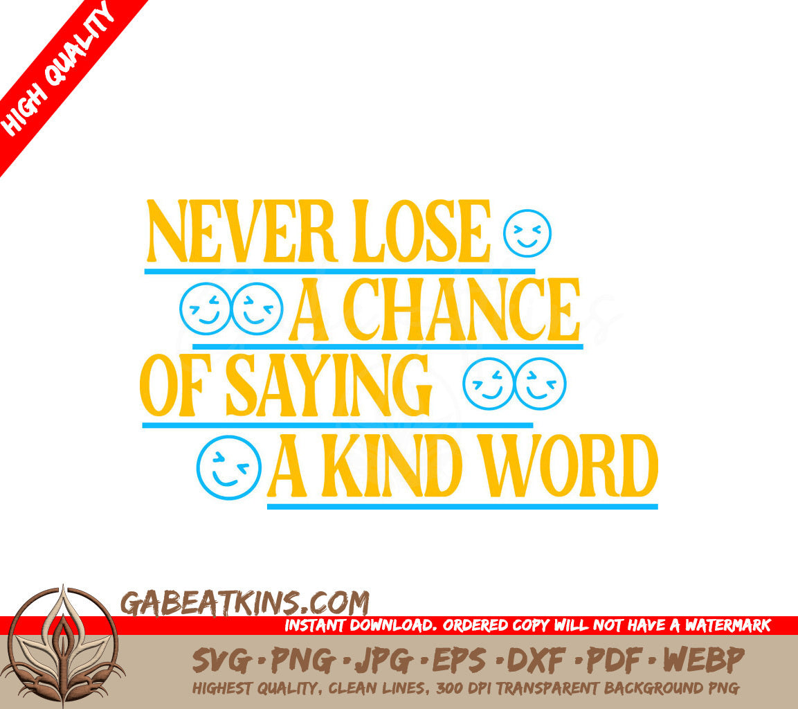 Kind Word SVG Design SVG