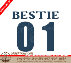 Blue Bestie 01 SVG Design SVG