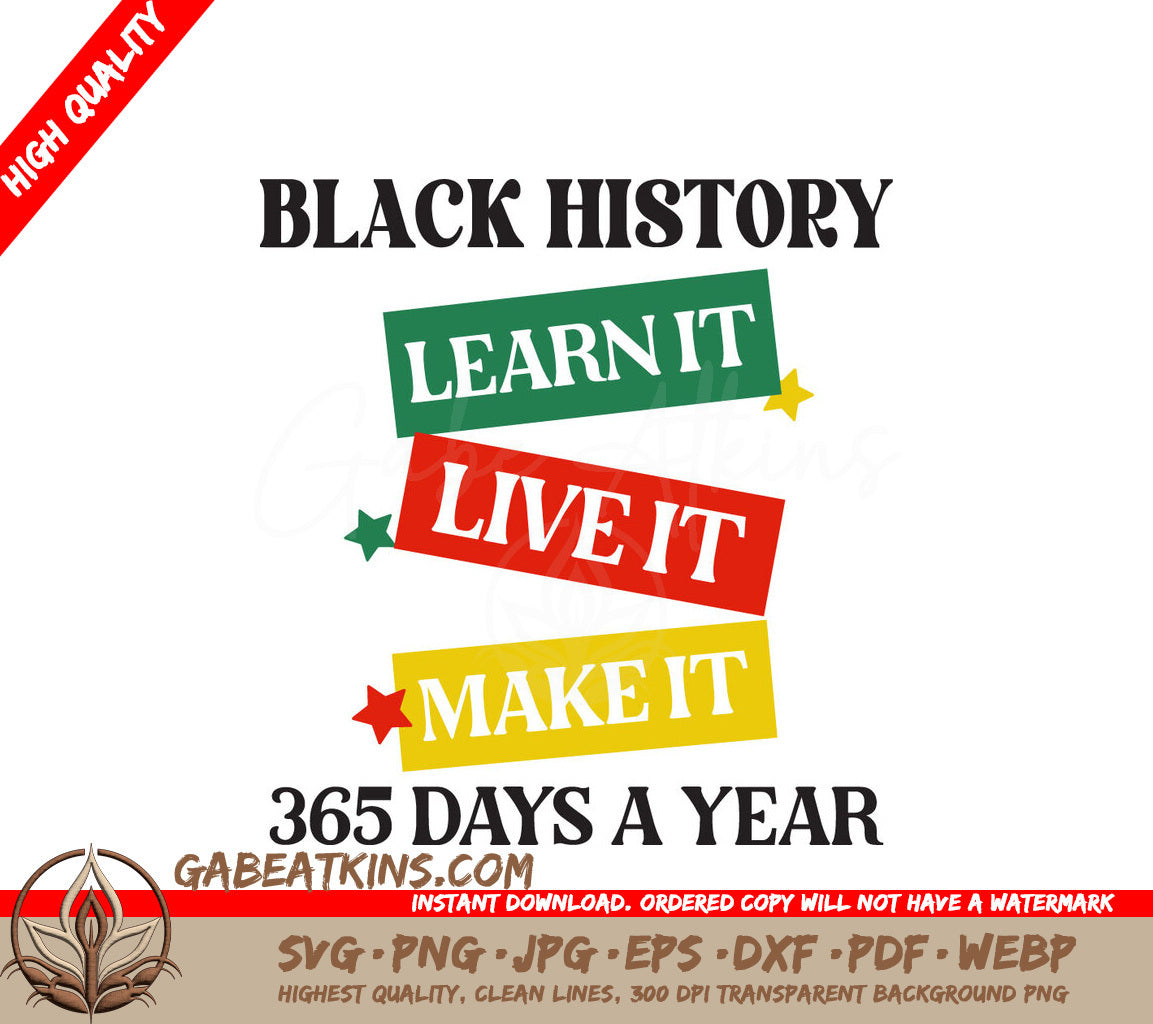 Black History 365 Days SVG SVG