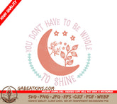 Crescent Moon Shine SVG SVG