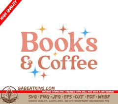Books & Coffee SVG Design SVG
