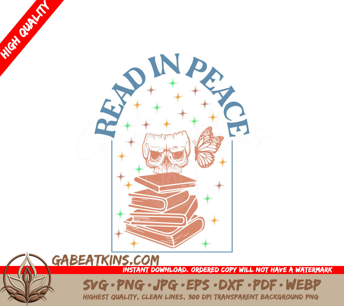 Read In Peace Skull SVG SVG