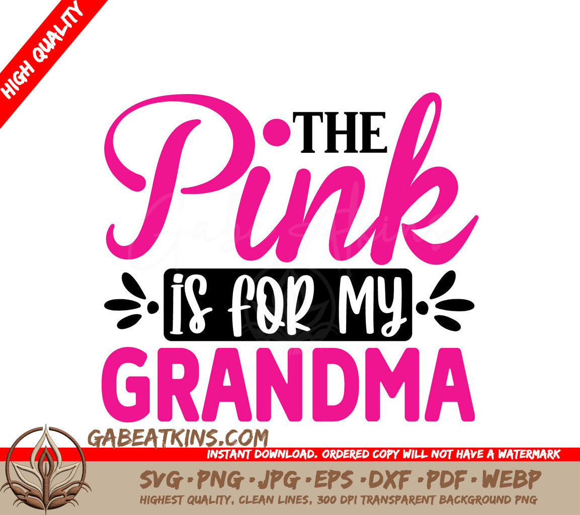 Pink Ribbon Grandma SVG SVG