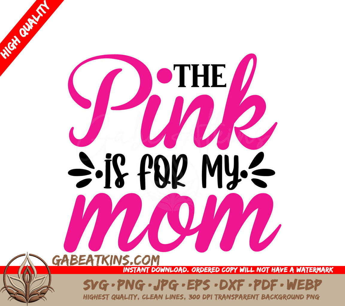 Pink Ribbon Mom SVG SVG