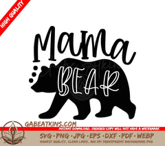 Mama Bear Silhouette SVG Family SVG