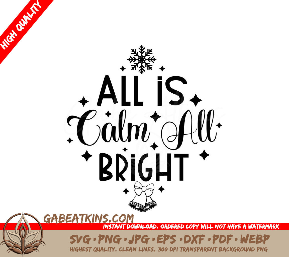 Christmas Arabesque All is Calm SVG SVG