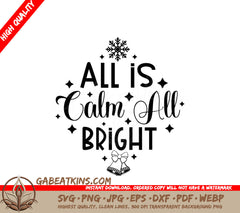 Christmas Arabesque All is Calm SVG SVG