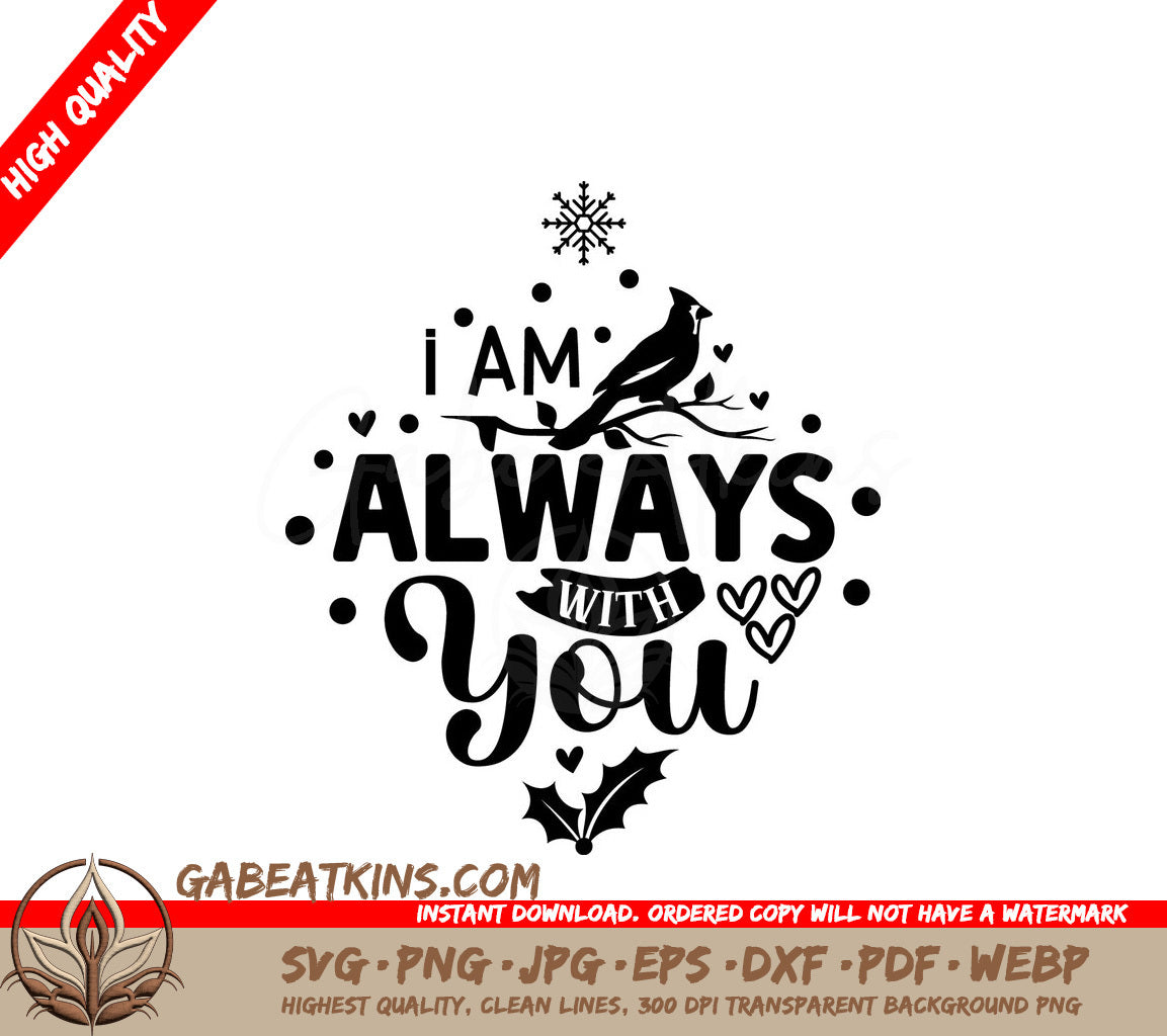 Christmas Cardinal I Am Always With You SVG SVG