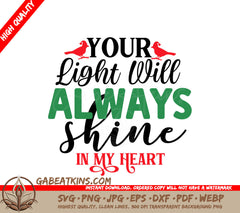 Cardinal Ornament SVG - Your Light Shines SVG