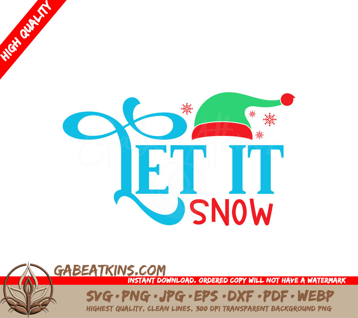 Blue & Red Let It Snow SVG SVG