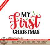 Red & Black My First Christmas SVG SVG